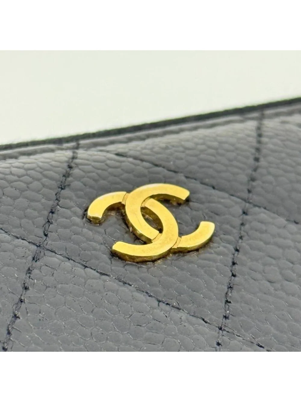 Chanel Quilted Wallet Caviar Leather